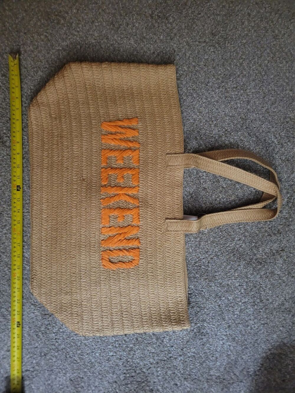 Beach Pool Vacation Straw Summer Large Tote Bag 2ft Long Swim Suit Bathing Suit
